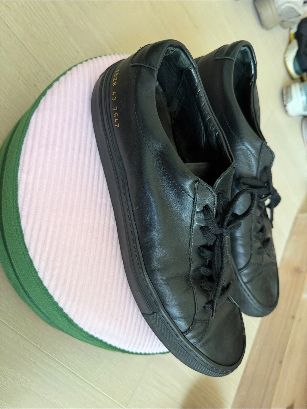 Common Projects Black Leather Low-Top Lace Sneakers